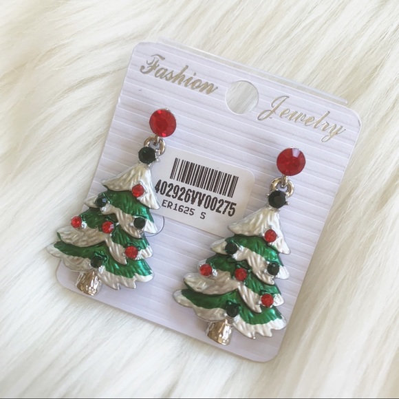 Christmas Trees Dangling Earrings - Picture 3 of 6